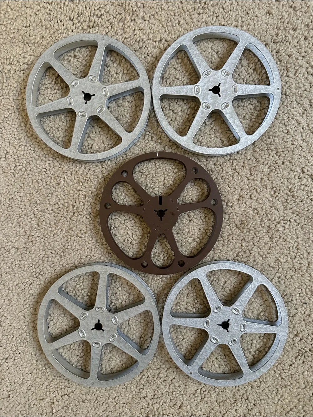 8mm Brumberger Film Reels Lot of 5 metal 5” reels